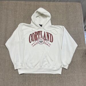 vintage cortland university of new york hoodie mens xl white 1990s jansport USA